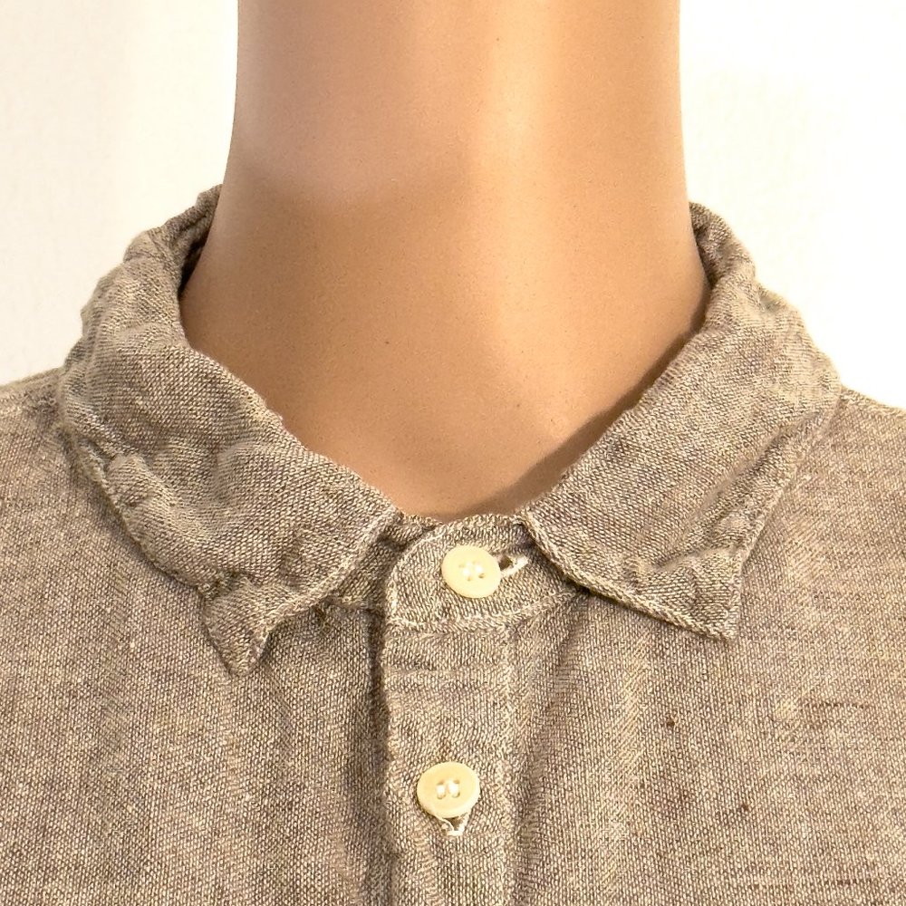 CP Shades Linen Cotton Button Down Tweed Texture Long Sleeve Shirt Women’s Small - Picture 11 of 14